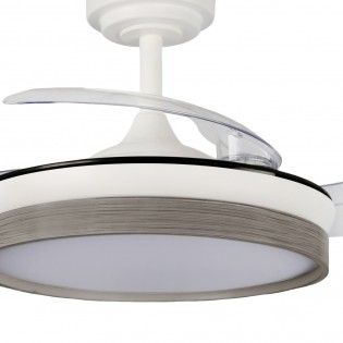 Ventilateur pales rabattables LED Tamero Cendre CCT Dim (46W)