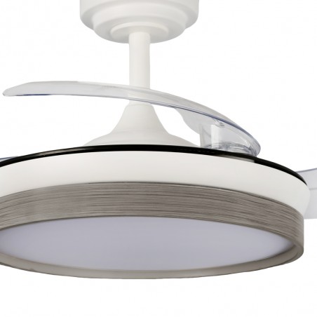 Ventilateur pales rabattables LED Tamero Cendre CCT Dim (46W)
