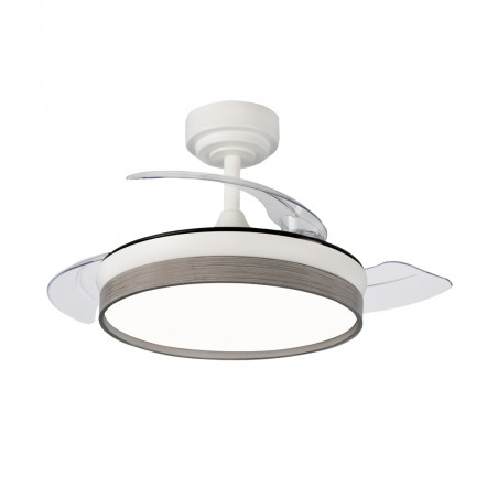 Ventilateur pales rabattables LED Tamero Cendre CCT Dim (46W)