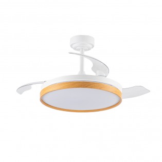 Ventilateur pales rabattables LED Tamero Hêtre CCT Dim (72W)