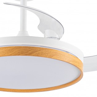 Ventilateur pales rabattables LED Tamero Hêtre CCT Dim (72W)