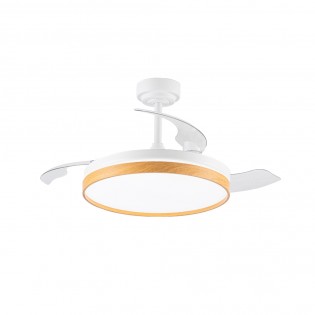 Ventilateur pales rabattables LED Tamero Hêtre CCT Dim (72W)