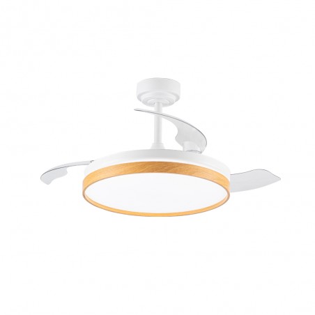 Ventilateur pales rabattables LED Tamero Hêtre CCT Dim (72W)