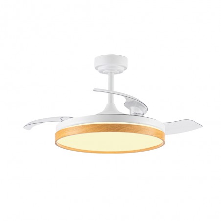 Ventilateur pales rabattables LED Tamero Hêtre CCT Dim (72W)