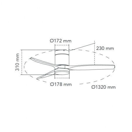 Ventilateur de plafond á LED Won II CCT (15W)