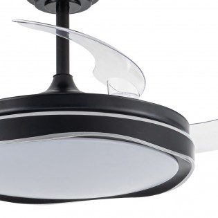 Ventilateur LED pales pliantes Goan Noir CCT Dim (72W)