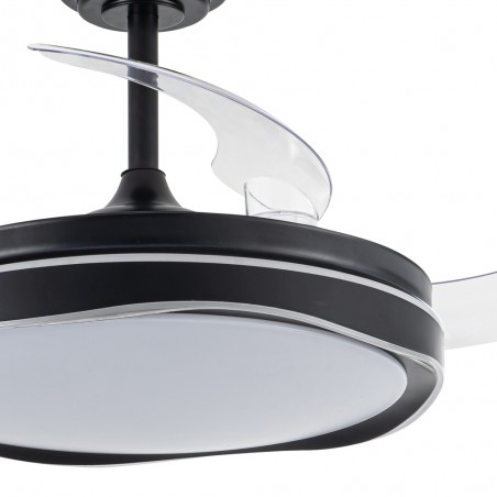 Ventilateur LED pales pliantes Goan Noir CCT Dim (72W)