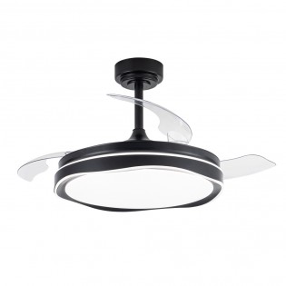 Ventilateur LED pales pliantes Goan Noir CCT Dim (72W)