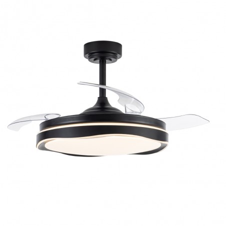 Ventilateur LED pales pliantes Goan Noir CCT Dim (72W)