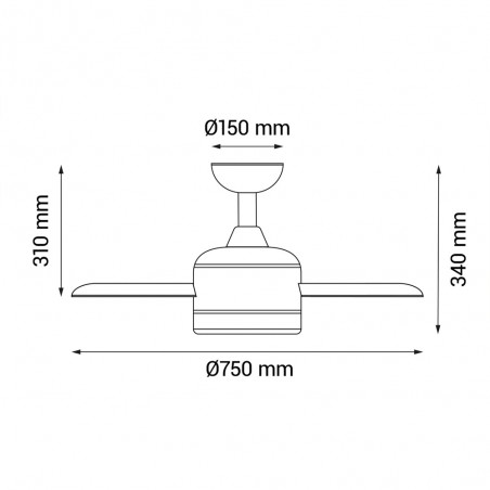 Ventilateur de plafond LED Rainbow S Multicolor CCT Dim (18W)