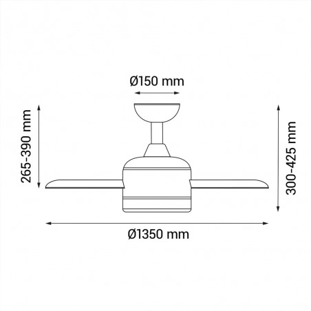 Ventilateur de plafond LED Tonda CCT Dim (20W)