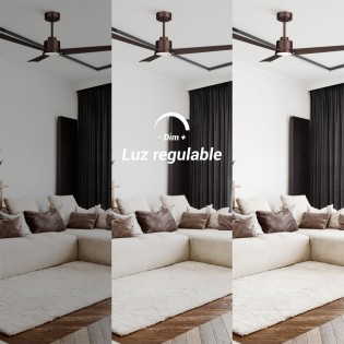 Ventilateur de plafond LED Anne Brun CCT Dim (20W)