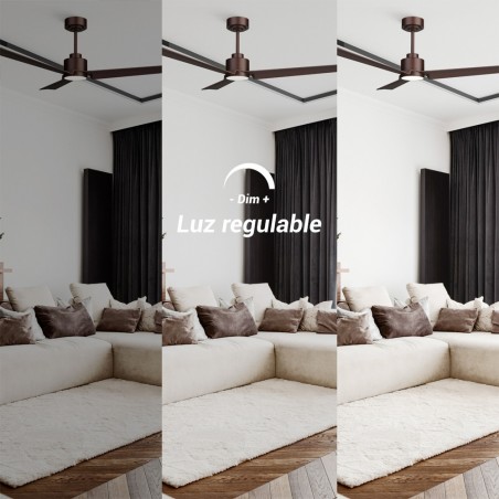 Ventilateur de plafond LED Anne Brun CCT Dim (20W)