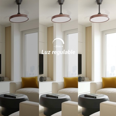 Ventilateur LED pales rétractables Bombay Estilo S CCT Dim (24W)