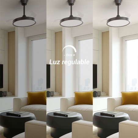 Ventilateur LED pales rétractables Bombay Estilo M CCT Dim (36W)