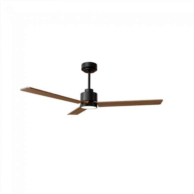 Ventilateur de plafond LED Anne Noir+Bois CCT Dim (20W)