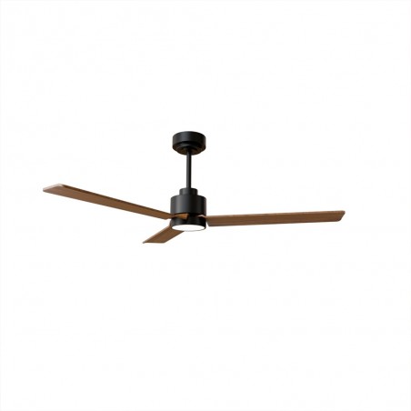 Ventilateur de plafond LED Anne Noir+Bois CCT Dim (20W)
