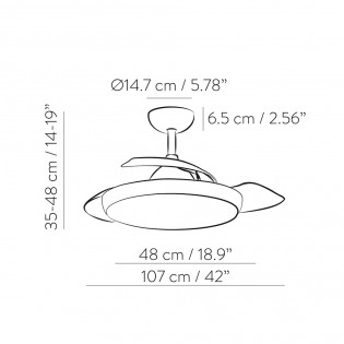 Ventilateur LED à pales pliantes Zonda CCT (47W)