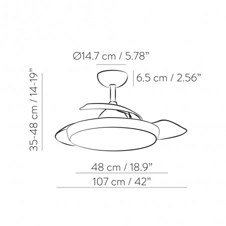 Ventilateur LED à pales pliantes Zonda CCT (47W)