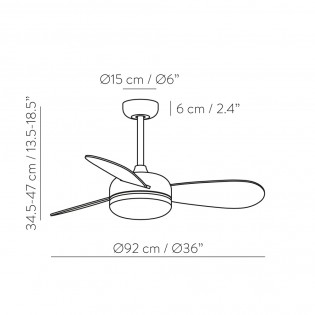 Ventilateur de plafond LED Bise CCT (24W)