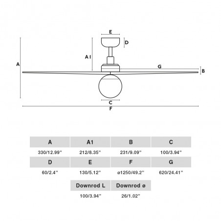 Ventilateur de plafond avec lumière Klim M