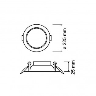 Downlight LED lumière froide ronde (18W)
