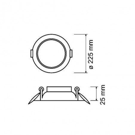 Downlight LED lumière froide ronde (18W)