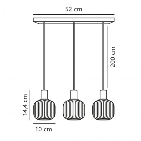 Lampe de suspension Milford Mini (3 lumieres)