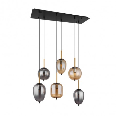 Lámpe a suspension Blacky Mix (6 lumieres)