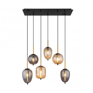 Lámpe a suspension Blacky Mix (6 lumieres)