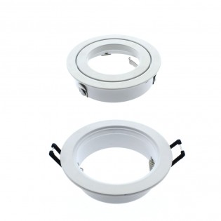 Luminaire encastrable HELIUM 1 lumière, inclinaison 30º et orientable 360º, rond avec finition blanc.