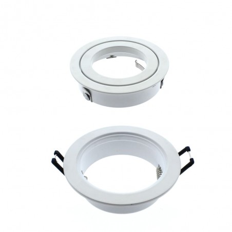 Luminaire encastrable HELIUM 1 lumière, inclinaison 30º et orientable 360º, rond avec finition blanc.