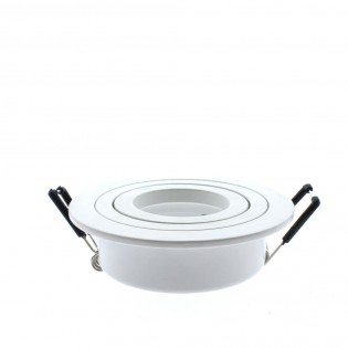 Luminaire encastrable HELIUM 1 lumière, inclinaison 30º et orientable 360º, rond avec finition blanc.