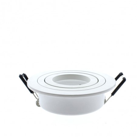 Luminaire encastrable HELIUM 1 lumière, inclinaison 30º et orientable 360º, rond avec finition blanc.