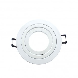 Luminaire encastrable HELIUM 1 lumière, inclinaison 30º et orientable 360º, rond avec finition blanc.