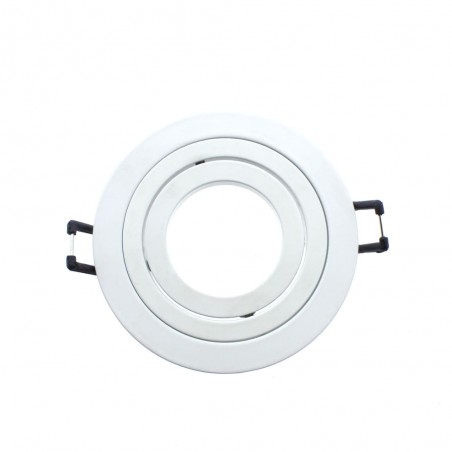 Luminaire encastrable HELIUM 1 lumière, inclinaison 30º et orientable 360º, rond avec finition blanc.