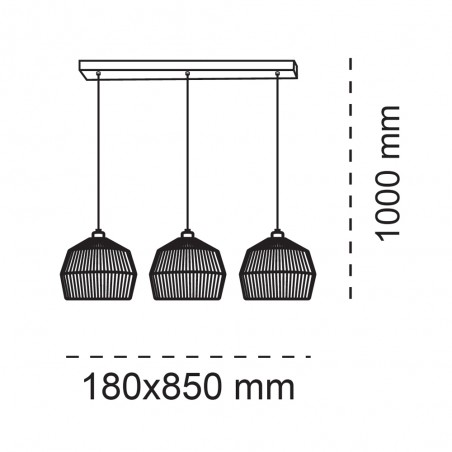 Lampe suspendue Krabi II (3 lumières)