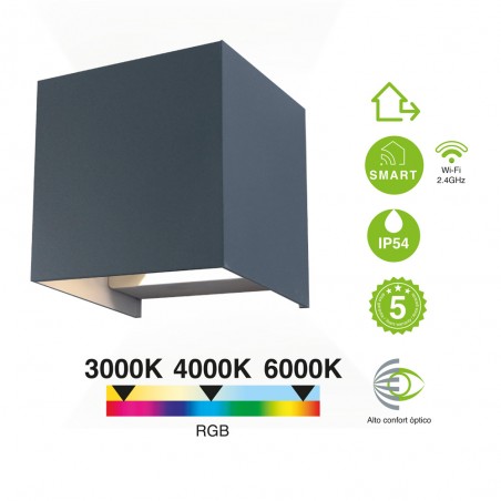 Applique murale extérieure LED Open Smart (2x5W)