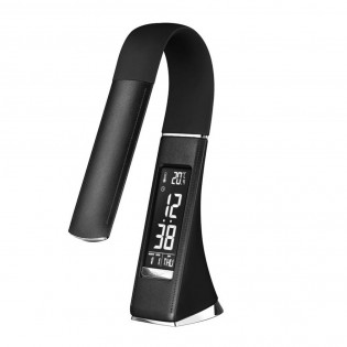 Lampe de bureau LED avec horloge Pipo Noir (5W)