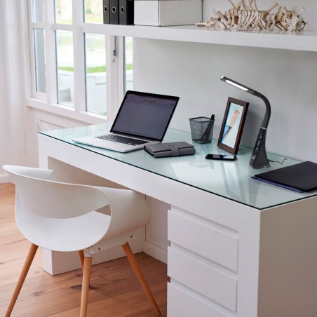Lampe de bureau LED avec horloge Pipo Noir (5W)