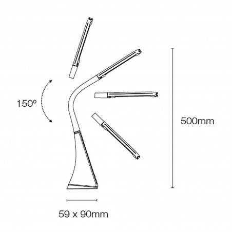 Lampe de bureau LED avec horloge Pipo Brun (5W)