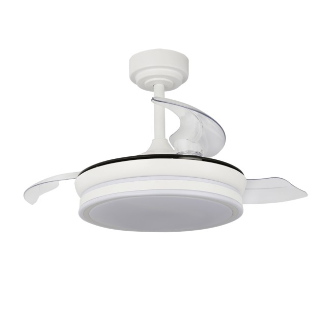 Ventilateur à LED avec pales rétractables Ilsa Mini Blanc CCT (35W)