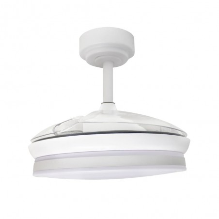 Ventilateur à LED avec pales rétractables Ilsa Mini Blanc CCT (35W)