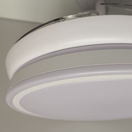 Ventilateur à LED avec pales rétractables Ilsa Mini Blanc CCT (35W)