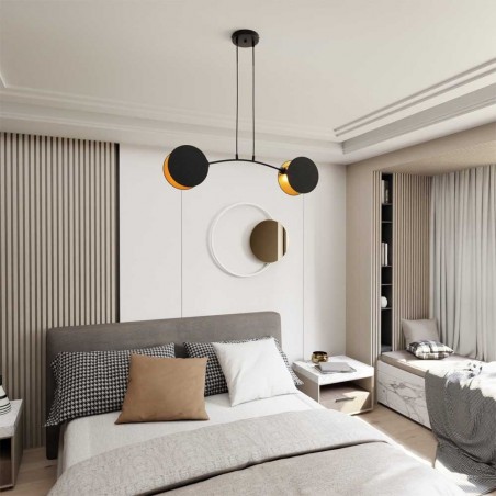 Lámpe de plafond Letiva Noir (2 lumieres)
