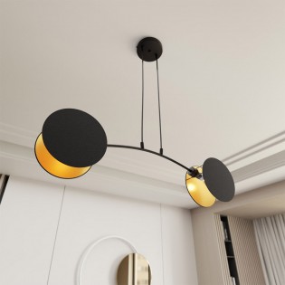 Lámpe de plafond Letiva Noir (2 lumieres)