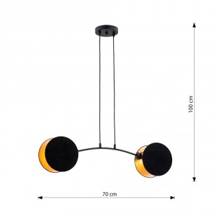 Lámpe de plafond Letiva Noir (2 lumieres)