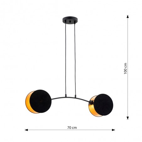 Lámpe de plafond Letiva Noir (2 lumieres)