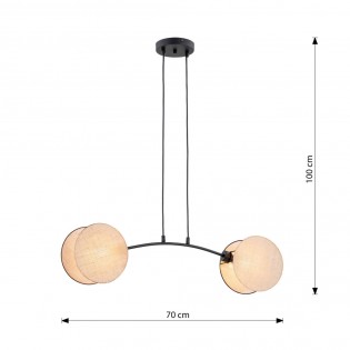 Lámpe de plafond Letiva Natural (2 lumieres)