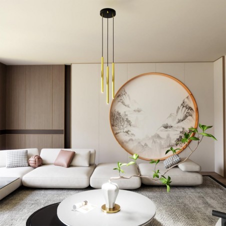 Lámpe de plafond Selter Premium Or (3 lumieres)